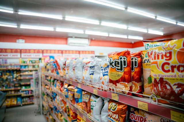 Chips in a grocery store.